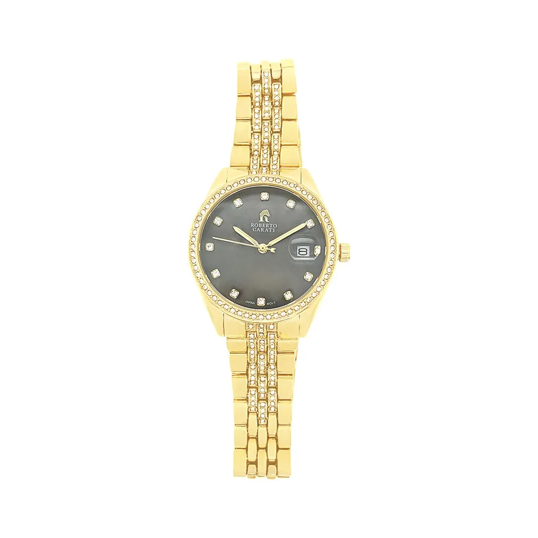 Roberto Carati Diana Crystal Black Face Ladies Watch M1023 BE-V6