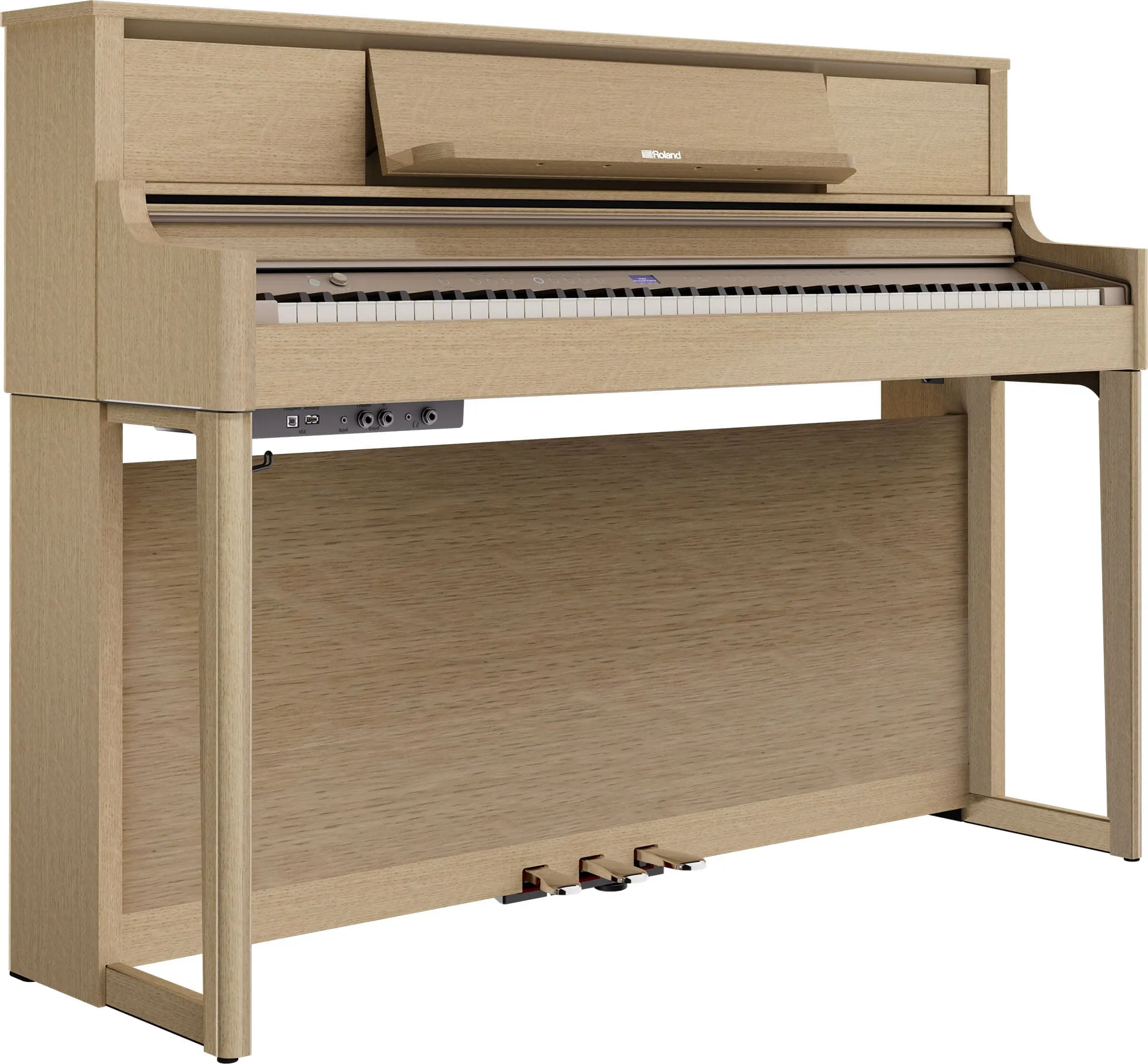 Roland LX-5-LA Digital Upright Piano Light Oak Bundle
