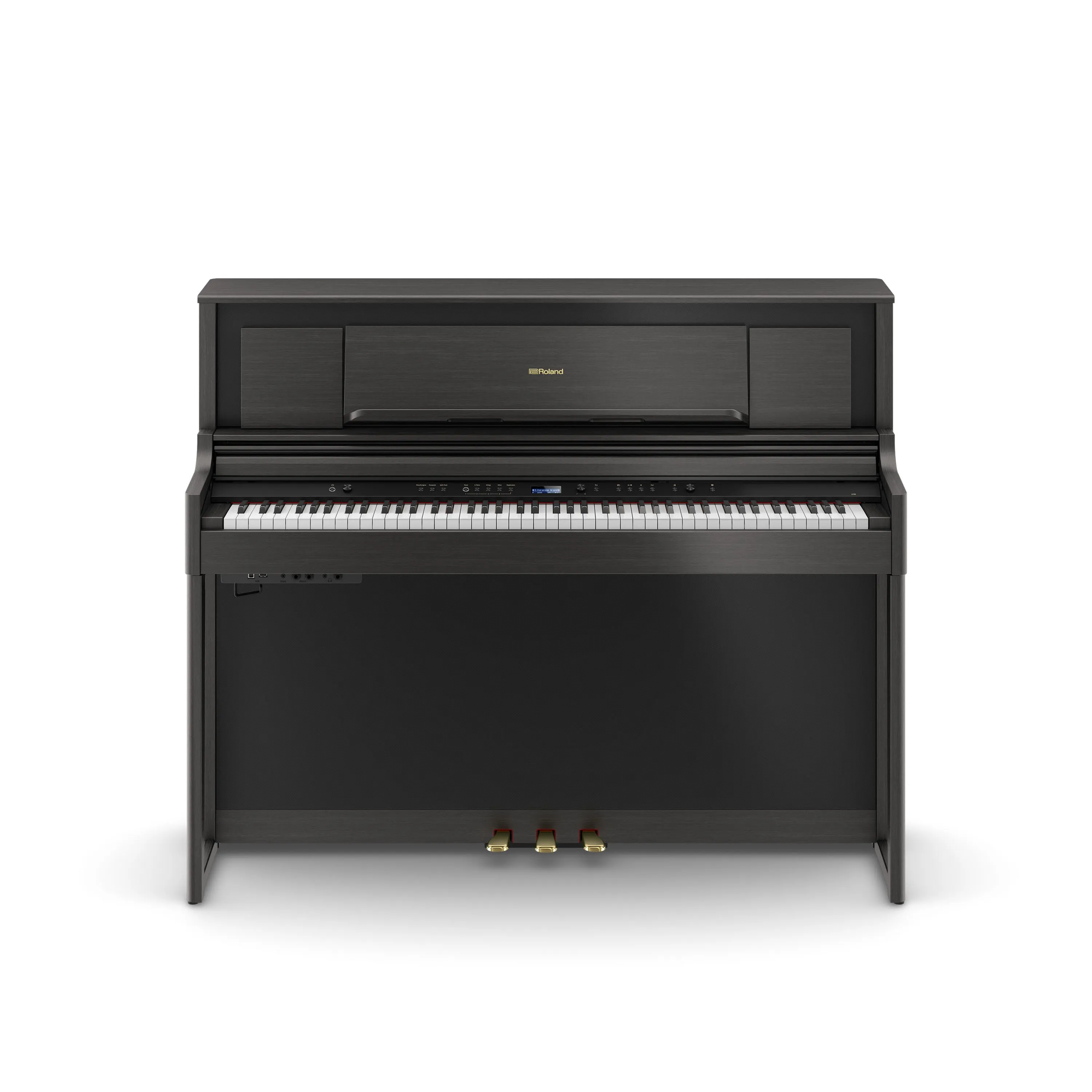 Roland LX-9-CH Digital Upright Piano Charcoal Black Bundle