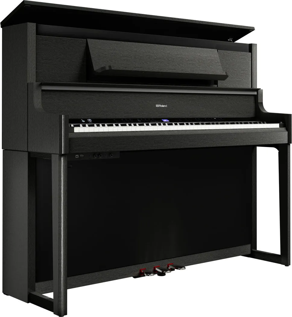 Roland LX-9-CH Digital Upright Piano Charcoal Black Bundle