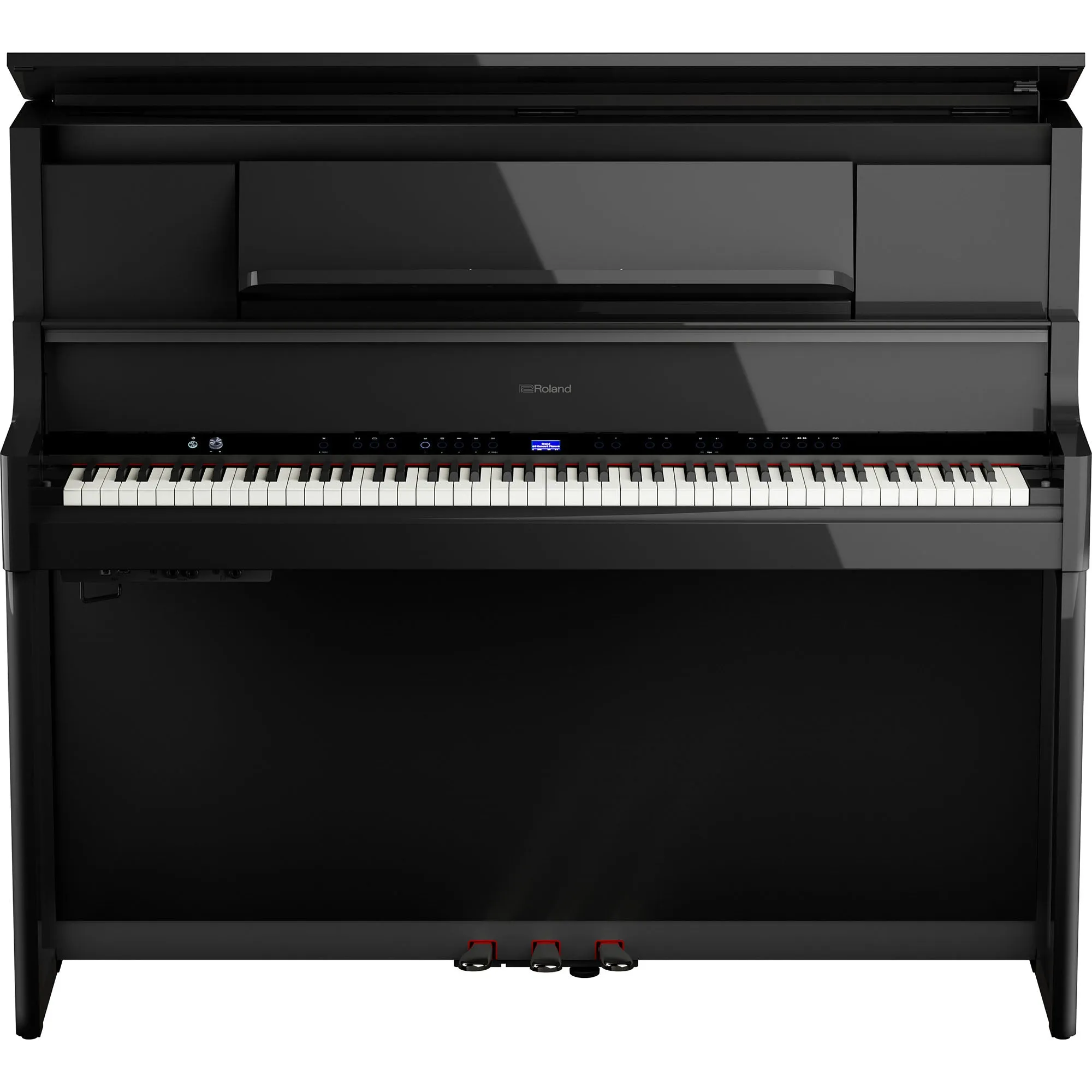 Roland LX-9-PE Digital Upright Piano Polished Ebony Bundle
