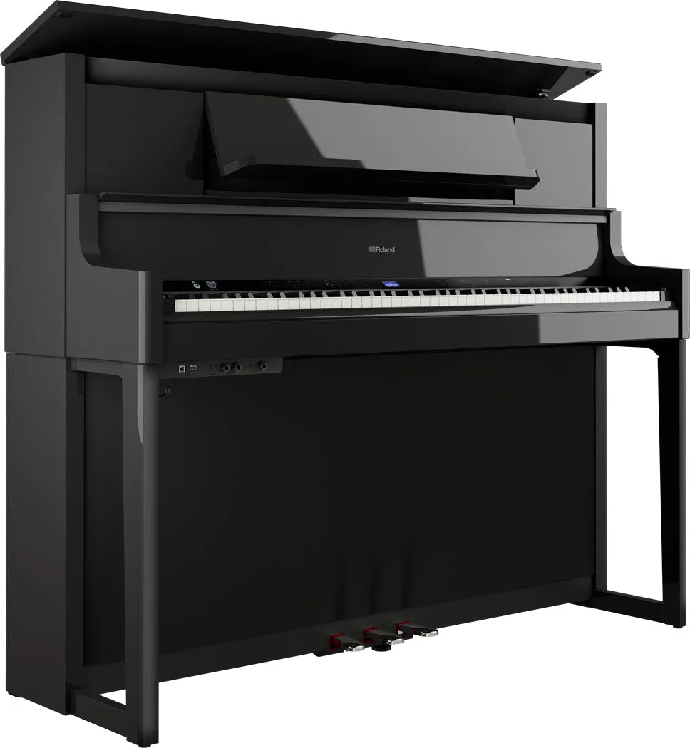 Roland LX-9-PE Digital Upright Piano Polished Ebony Bundle