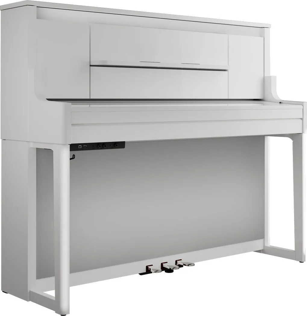Roland LX-9-PW Digital Upright Piano Polished White Bundle