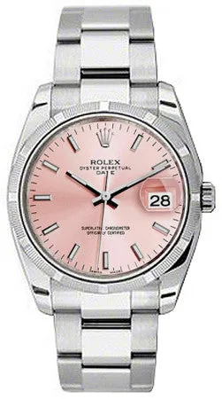 Rolex - Date 34mm Engine Turned Bezel - Oyster Bracelet