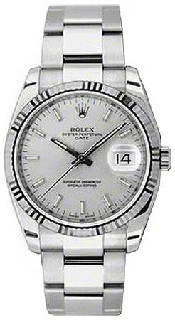 Rolex - Date 34mm Fluted Bezel - Oyster Bracelet