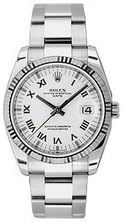 Rolex - Date 34mm Fluted Bezel - Oyster Bracelet