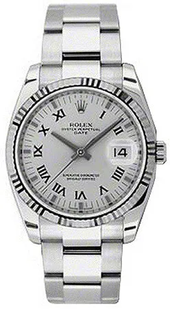 Rolex - Date 34mm Fluted Bezel - Oyster Bracelet