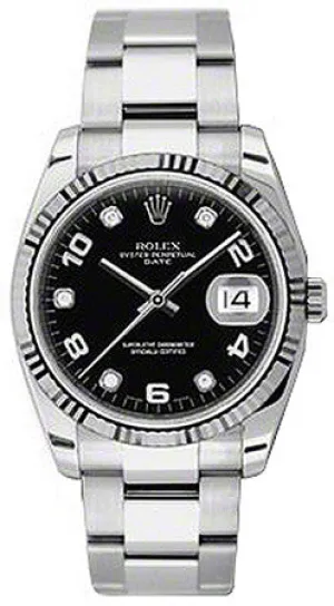 Rolex - Date 34mm Fluted Bezel - Oyster Bracelet