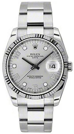 Rolex - Date 34mm Fluted Bezel - Oyster Bracelet