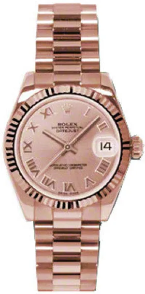 Rolex - Datejust 31mm - Gold President Pink Gold - Fluted Bezel - President