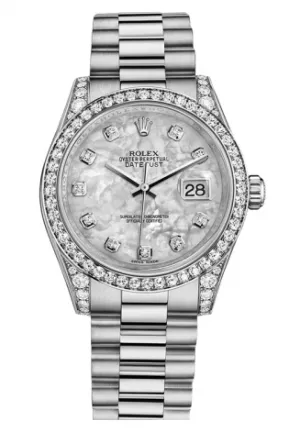 Rolex - Datejust 31mm - Gold President White Gold - Diamond Bezel - Diamond Case