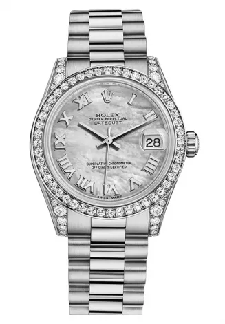 Rolex - Datejust 31mm - Gold President White Gold - Diamond Bezel - Diamond Case
