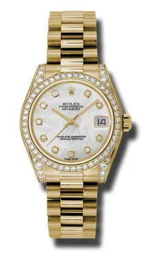 Rolex - Datejust 31mm - Gold President Yellow Gold - Diamond Bezel - Diamond Case