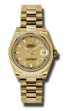 Rolex - Datejust 31mm - Gold President Yellow Gold - Domed Bezel