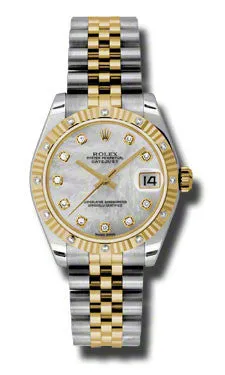 Rolex - Datejust 31mm - Steel and Yellow Gold - 12 Diamond Bezel