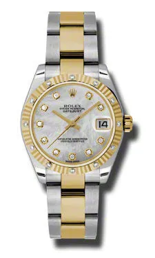 Rolex - Datejust 31mm - Steel and Yellow Gold - 12 Diamond Bezel