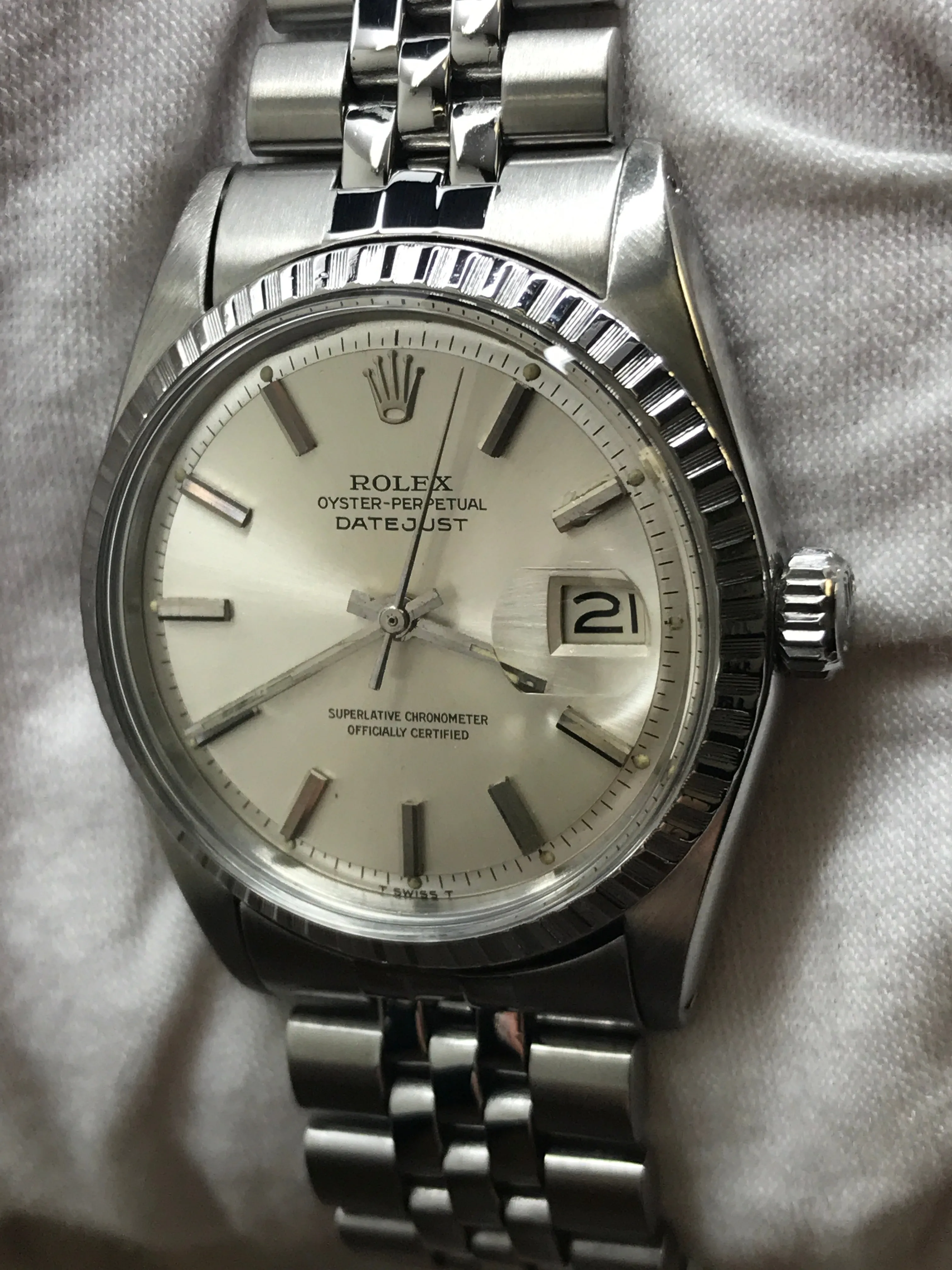 Rolex Datejust 36mm 1603 Silver Dial Automatic Watch