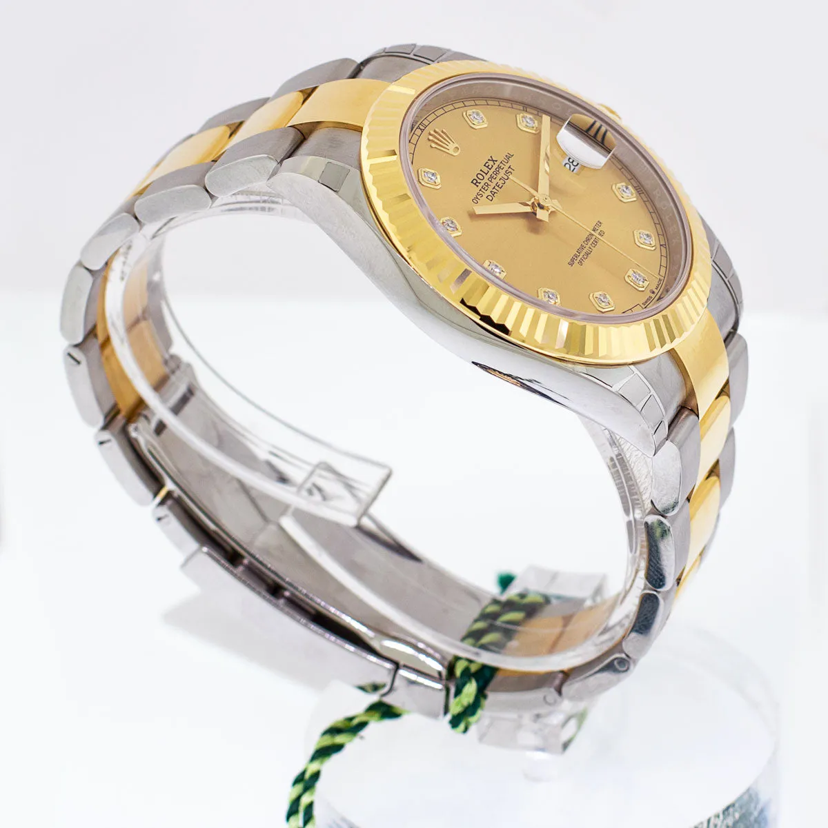 Rolex Datejust 41mm 18K Yellow Gold & Steel Champagne Diamond Dial & Fluted Bezel 126333