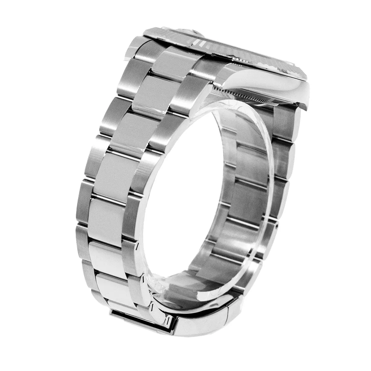 Rolex Datejust II 41mm Stainless Steel Black Index Dial 18K White Gold Fluted Bezel 126334