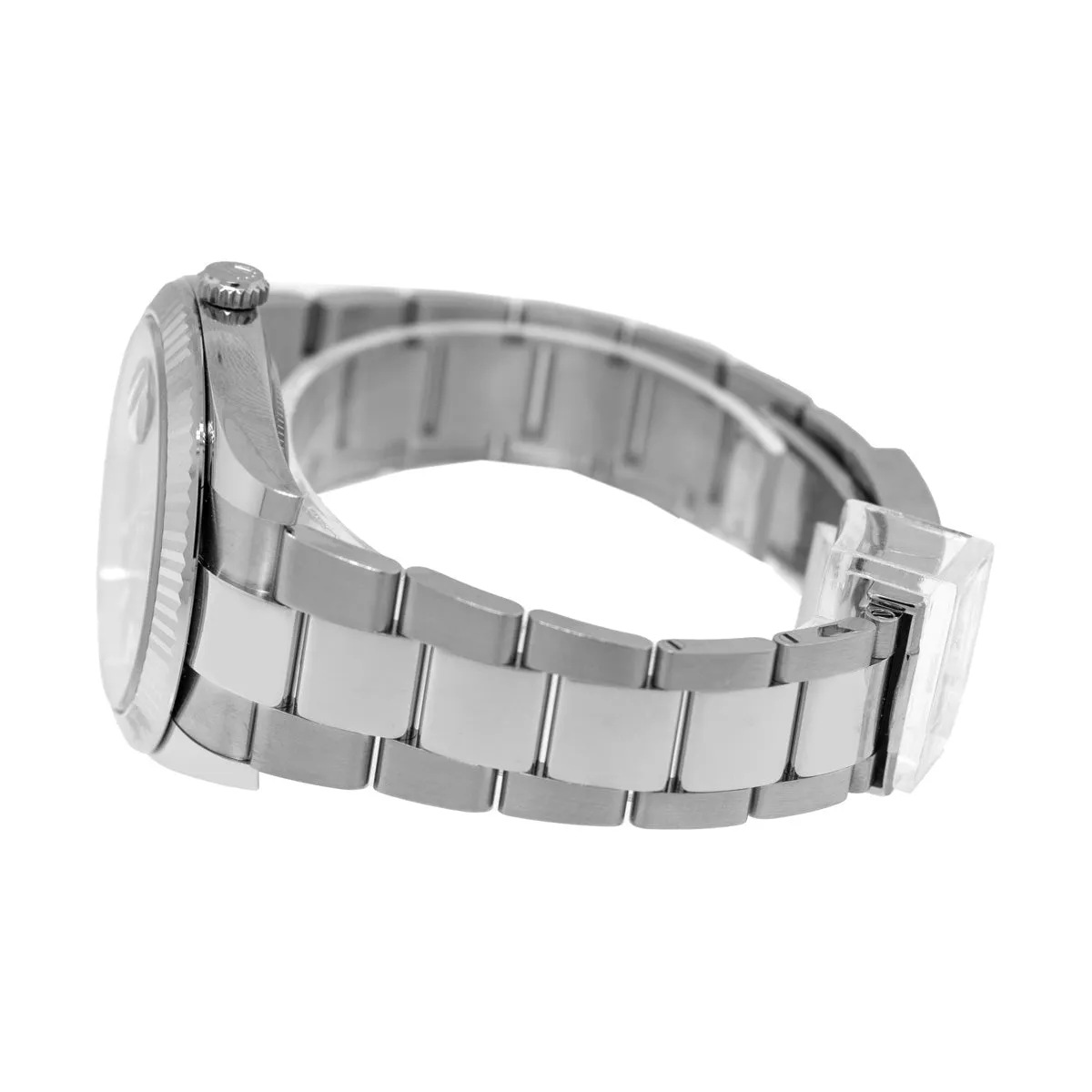 Rolex Datejust II 41mm Stainless Steel Green Index Dial 18K White Gold Fluted Bezel 126334