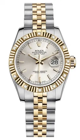Rolex - Datejust Lady 26 - Steel and Yellow Gold - 12 Diamond Bezel
