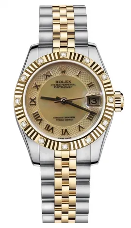 Rolex - Datejust Lady 26 - Steel and Yellow Gold - 12 Diamond Bezel