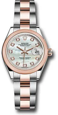 Rolex - Datejust Lady 28 - Stainless Steel and Everose Gold - Domed Bezel