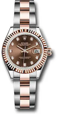 Rolex - Datejust Lady 28 - Stainless Steel and Everose Gold - Fluted Bezel