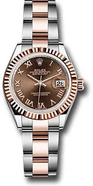 Rolex - Datejust Lady 28 - Stainless Steel and Everose Gold - Fluted Bezel