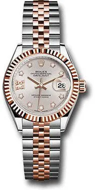 Rolex - Datejust Lady 28 - Stainless Steel and Everose Gold - Fluted Bezel