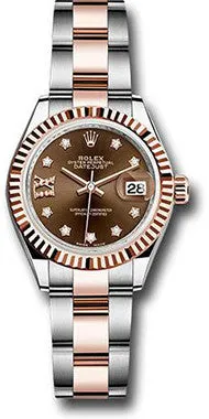 Rolex - Datejust Lady 28 - Stainless Steel and Everose Gold - Fluted Bezel