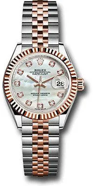 Rolex - Datejust Lady 28 - Stainless Steel and Everose Gold - Fluted Bezel