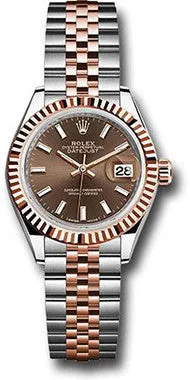 Rolex - Datejust Lady 28 - Stainless Steel and Everose Gold - Fluted Bezel