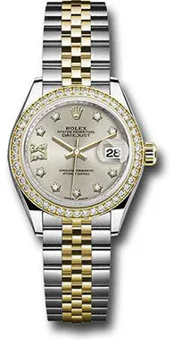 Rolex - Datejust Lady 28 - Stainless Steel and Yellow Gold - Diamond Bezel
