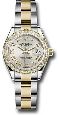Rolex - Datejust Lady 28 - Stainless Steel and Yellow Gold - Diamond Bezel