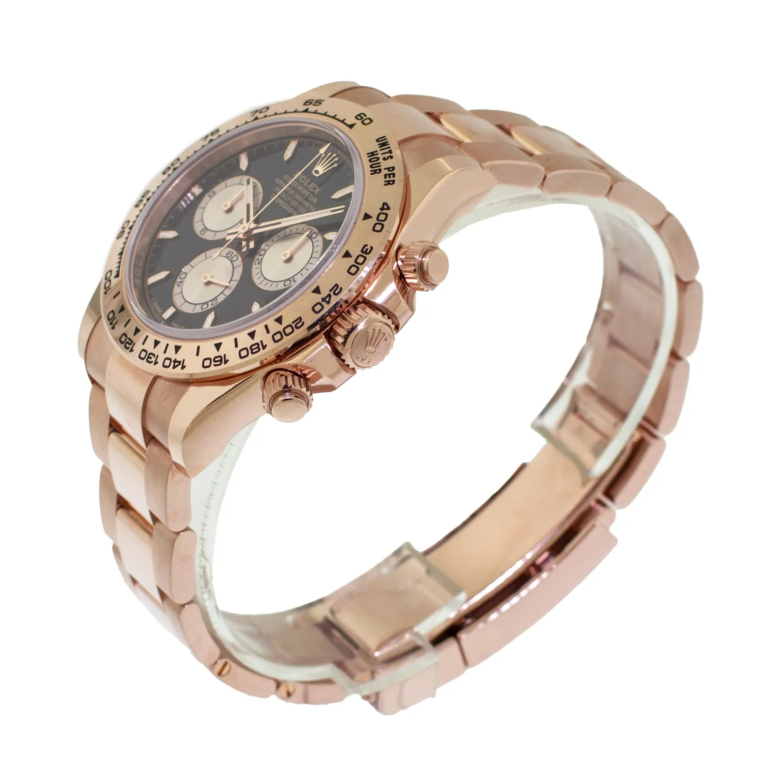Rolex Daytona 40mm Everose Gold Black Index Dial & Gold Bezel 126505