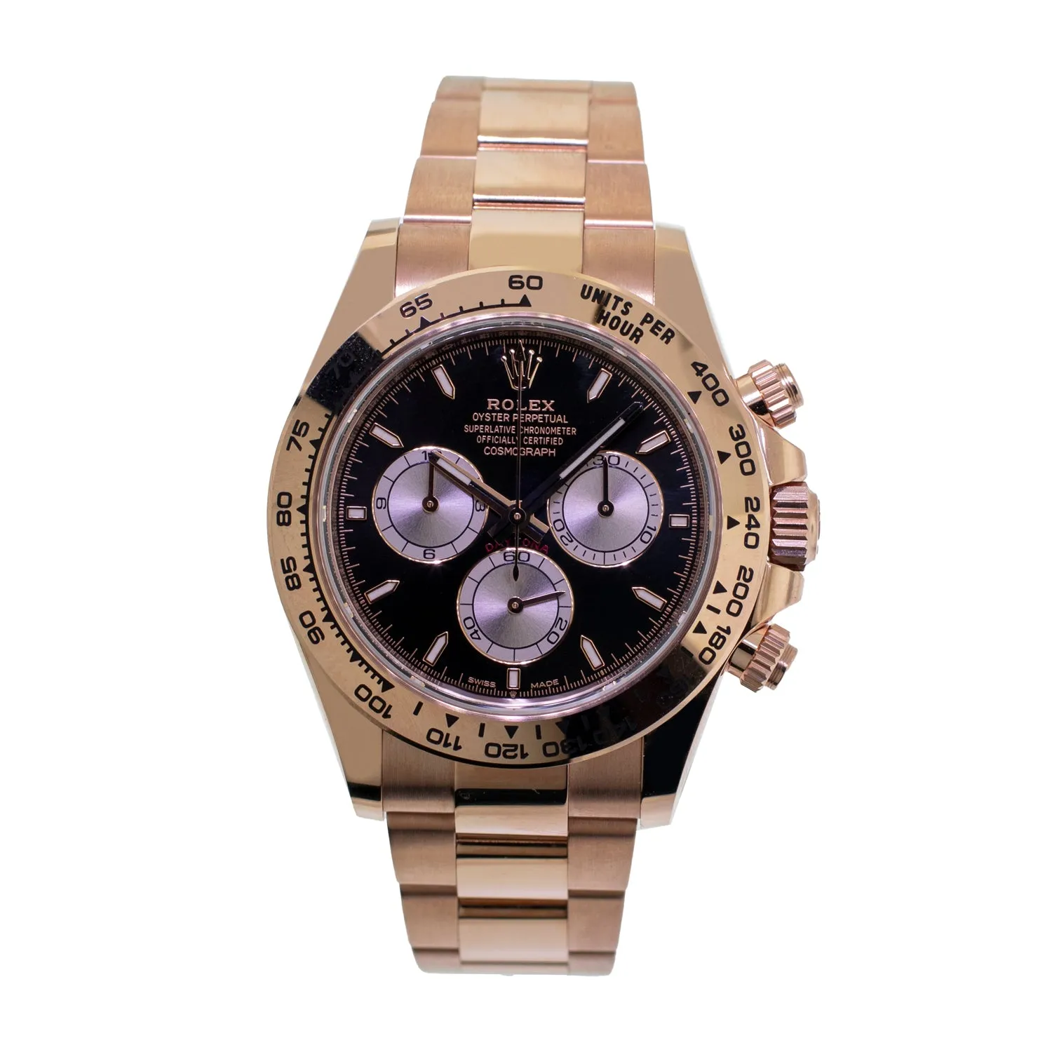 Rolex Daytona 40mm Everose Gold Black Index Dial & Gold Bezel 126505
