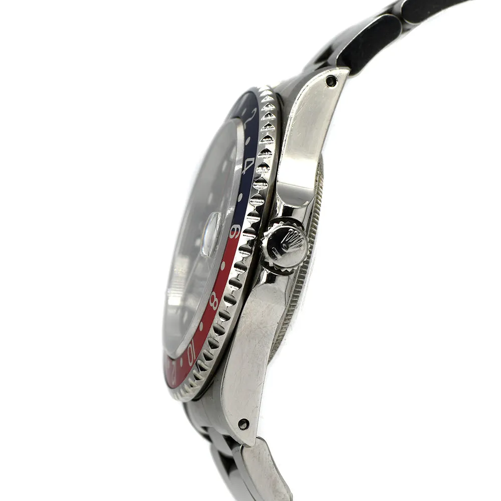 Rolex GMT Master 2 16710 with Pepsi Bezel & Black Dial in Stainless Steel Oyster Bracelet