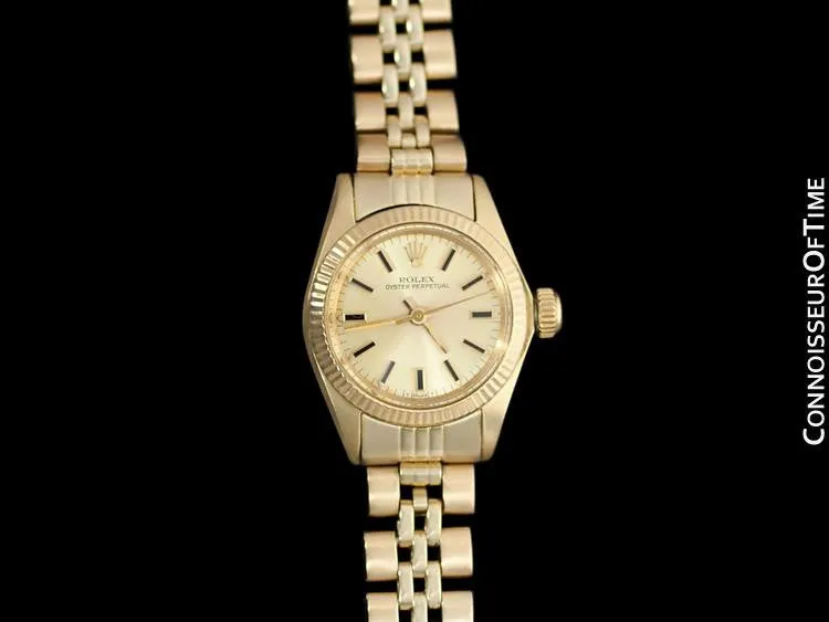 Rolex Ladies Oyster Perpetual Champagne Dial Ref. 6719 - 14K Gold