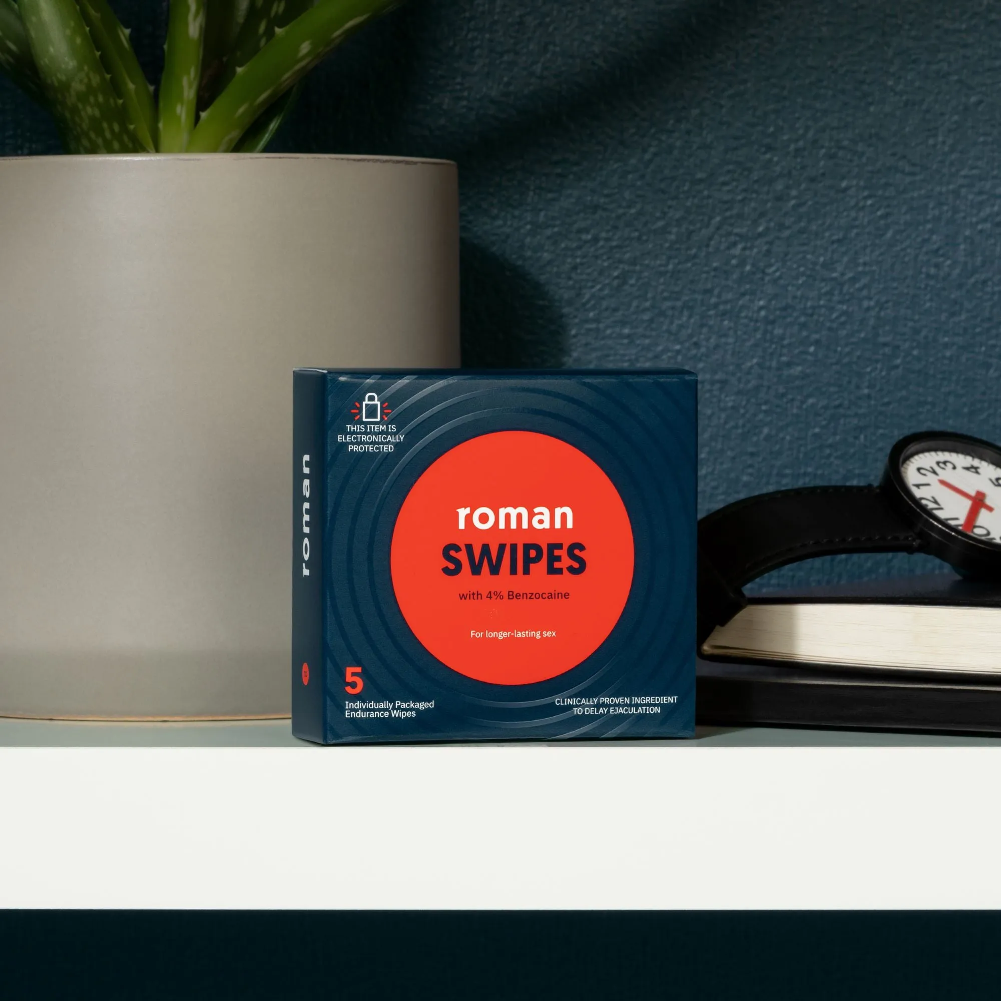 Roman Swipes: 4% Male Desensitizing Benzocaine Wipes, 5 Pack