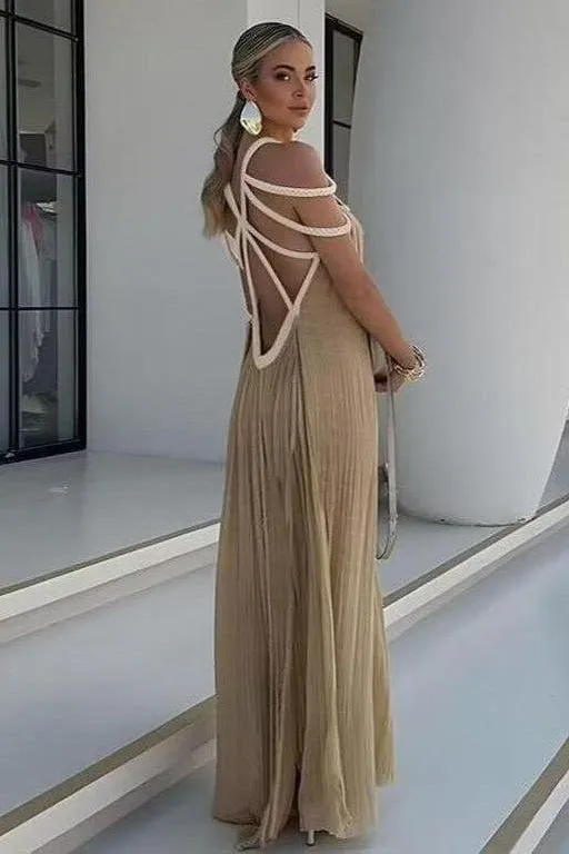 Rope Strapless Halter Neck Loose Dress
