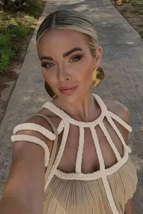 Rope Strapless Halter Neck Loose Dress