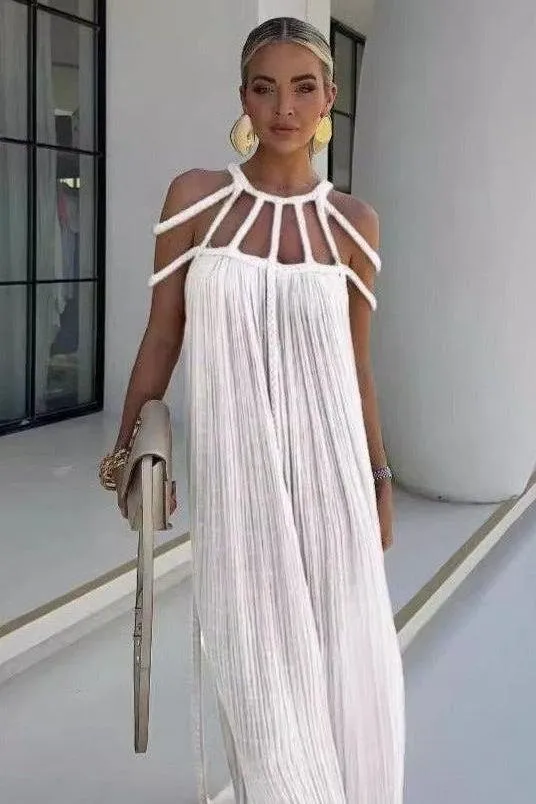Rope Strapless Halter Neck Loose Dress