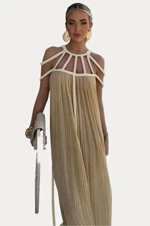 Rope Strapless Halter Neck Loose Dress