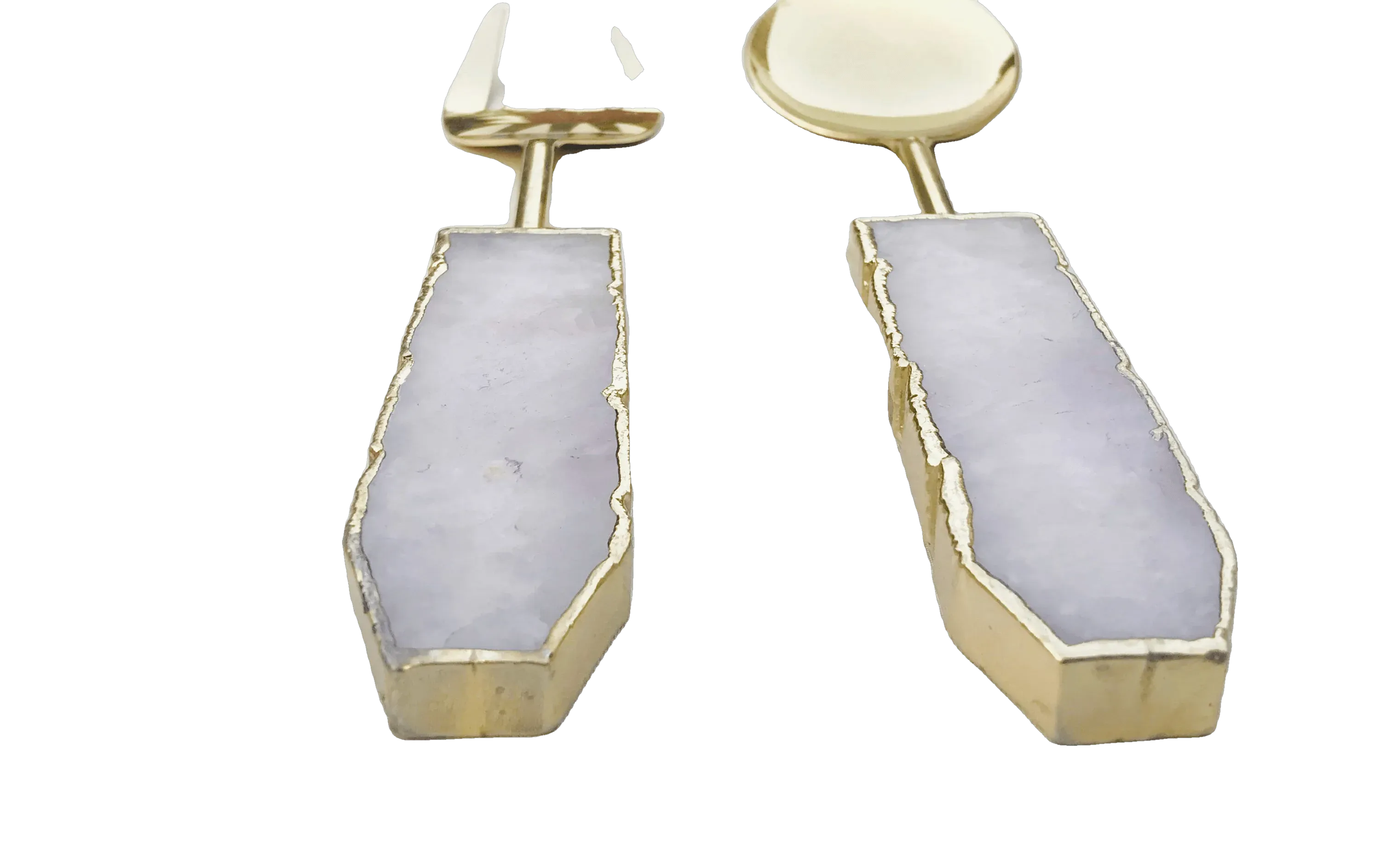 Rose Quartz Agate Salad Server - Set of 2