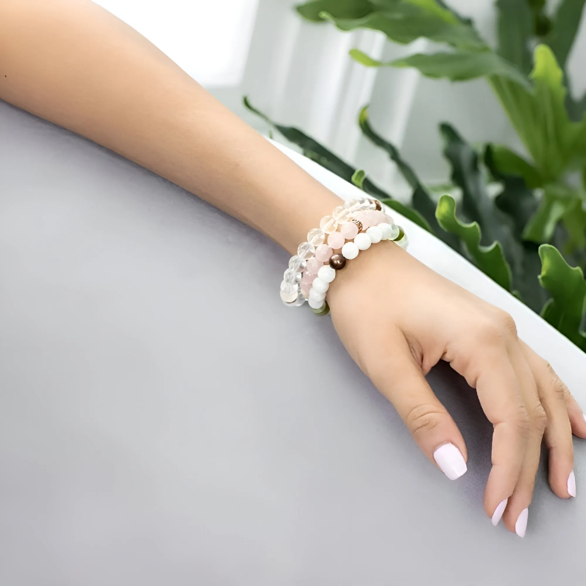 Rose Quartz And Moonstone Energy Bracelet