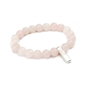 Rose Quartz Baby Bar Stretch Bracelet