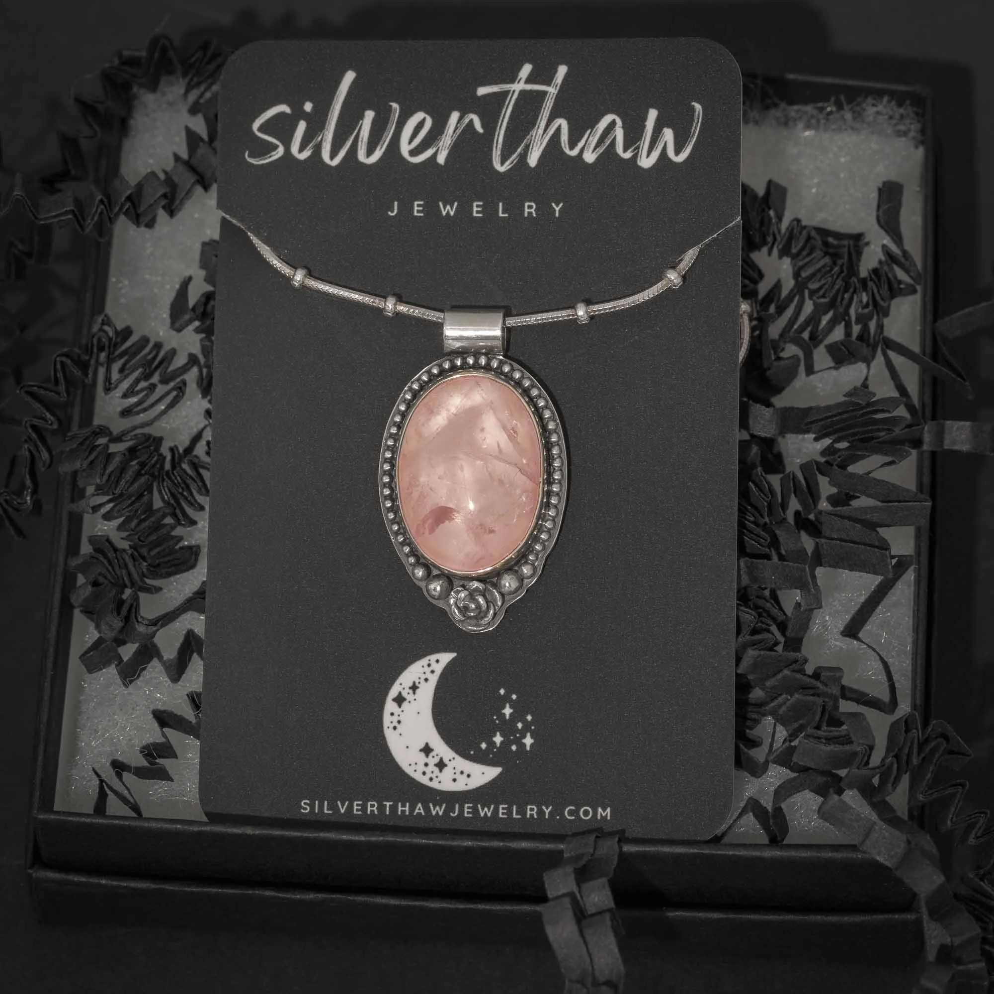 Rose Quartz Gemstone Pendant Necklace
