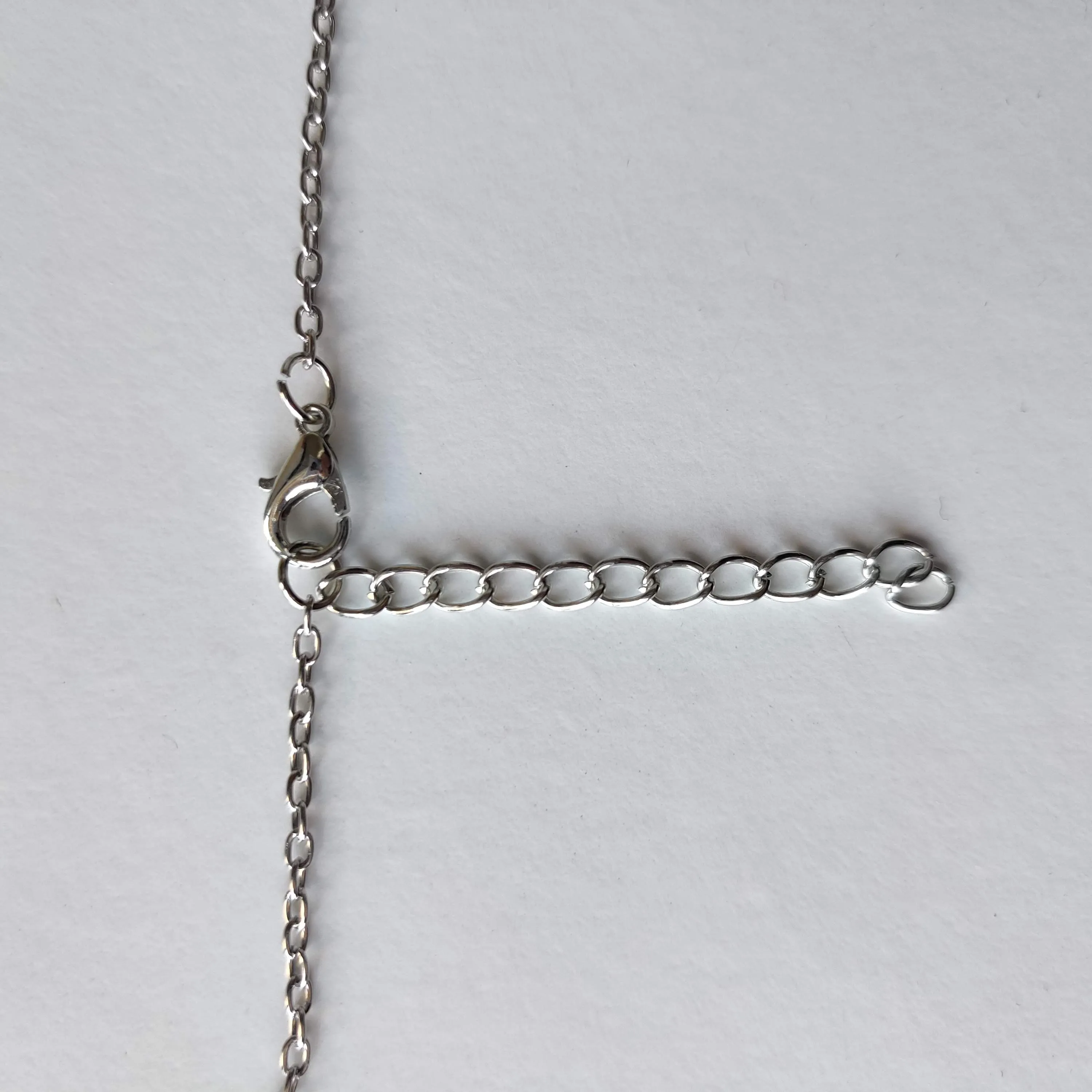Rose Quartz Moon Pendant with Silver Chain