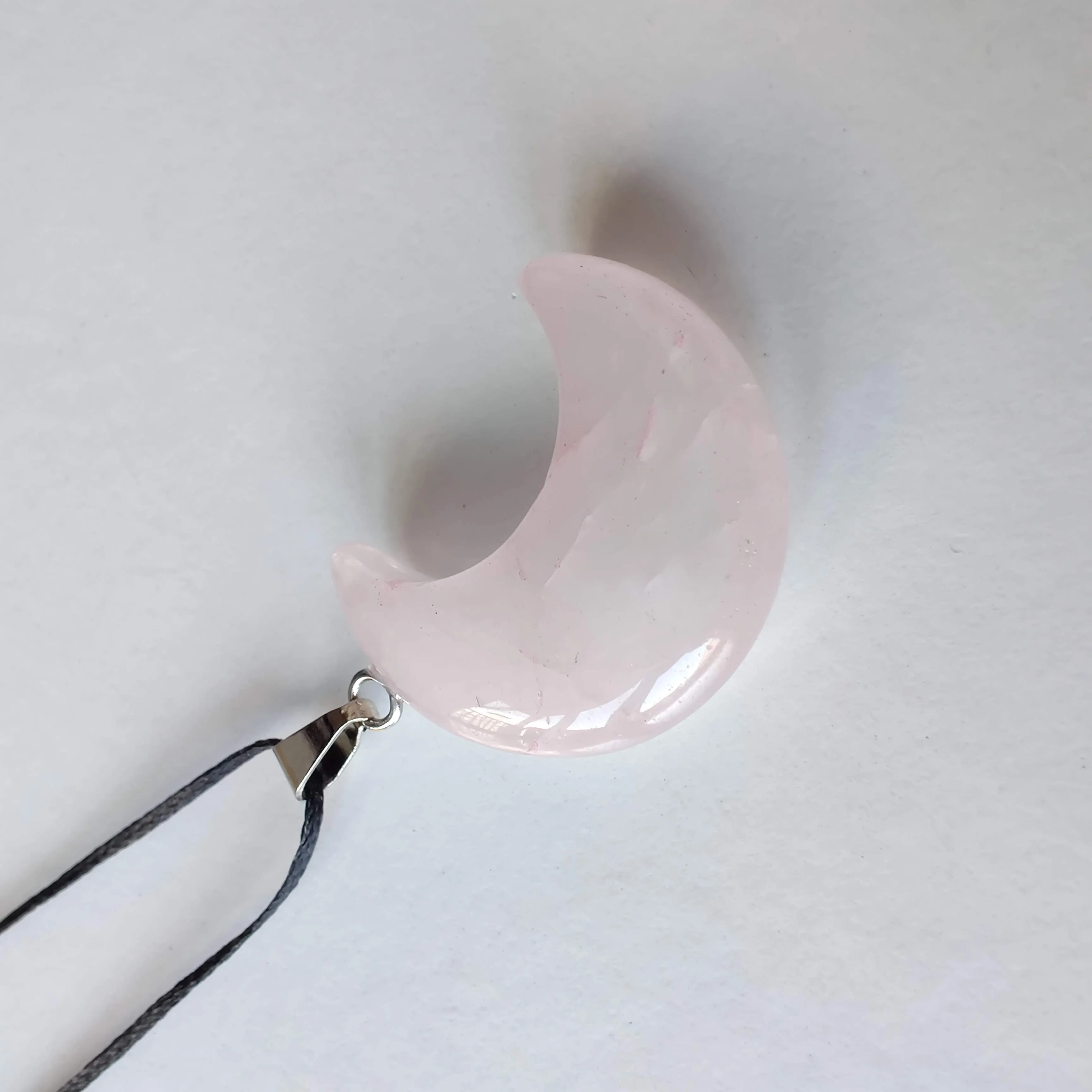 Rose Quartz Moon Pendant